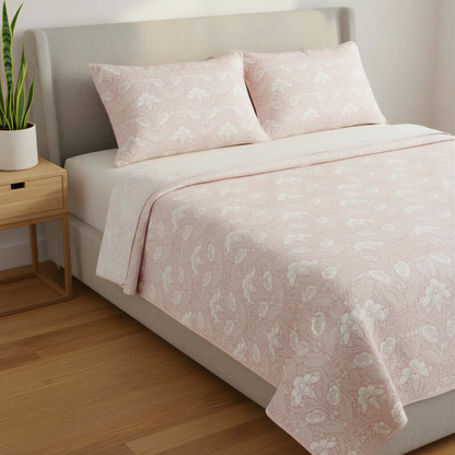 Floral Patterned Quilted Blanket Sets