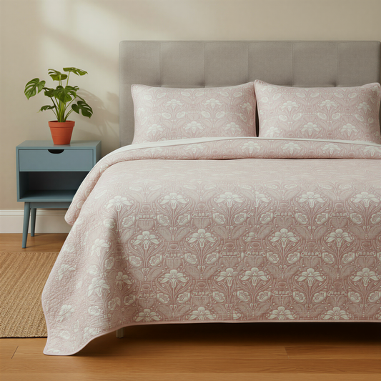 Floral Patterned Quilted Blanket Sets