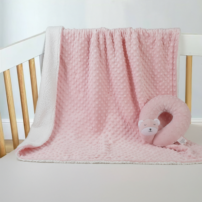 Sleepy Bear Baby Blanket with Neck Pillow