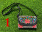 Floris Linens1823 Floral Embroidered Artisanal Mexican Clutch/Crossbody Bag, Straps Included