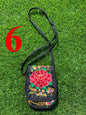 Floris Linens1823 Floral Embroidered Artisanal Mexican Clutch/Crossbody Bag, Straps Included
