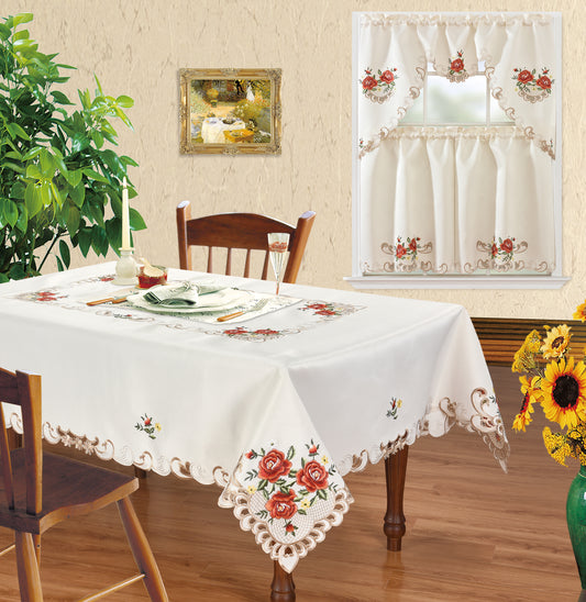 Bitney Kitchen Curtain and Tablecloth Set
