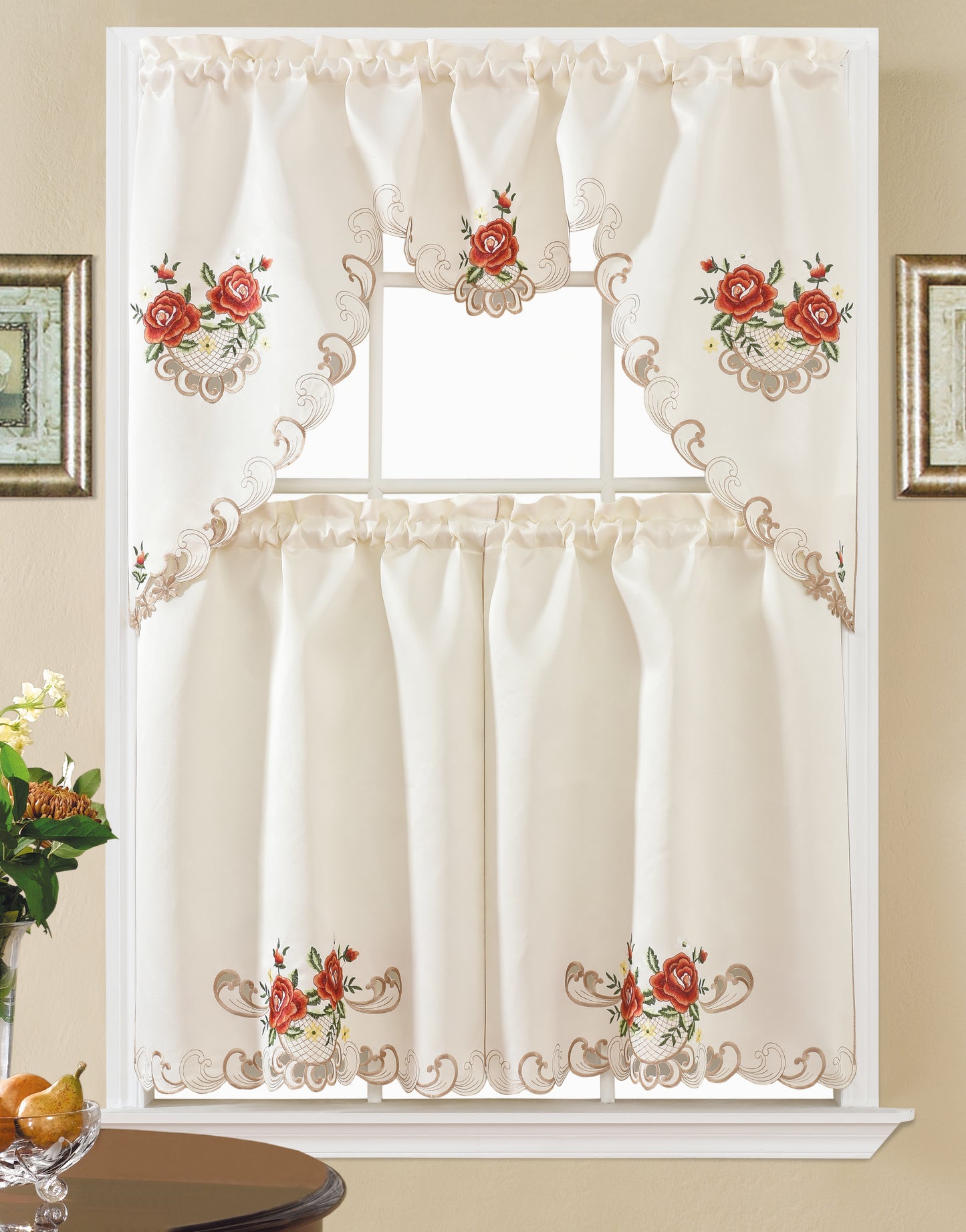 Bitney Kitchen Curtain and Tablecloth Set