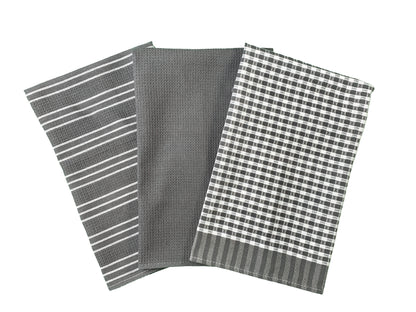Gray Patterned Kitchen Tea Towels
