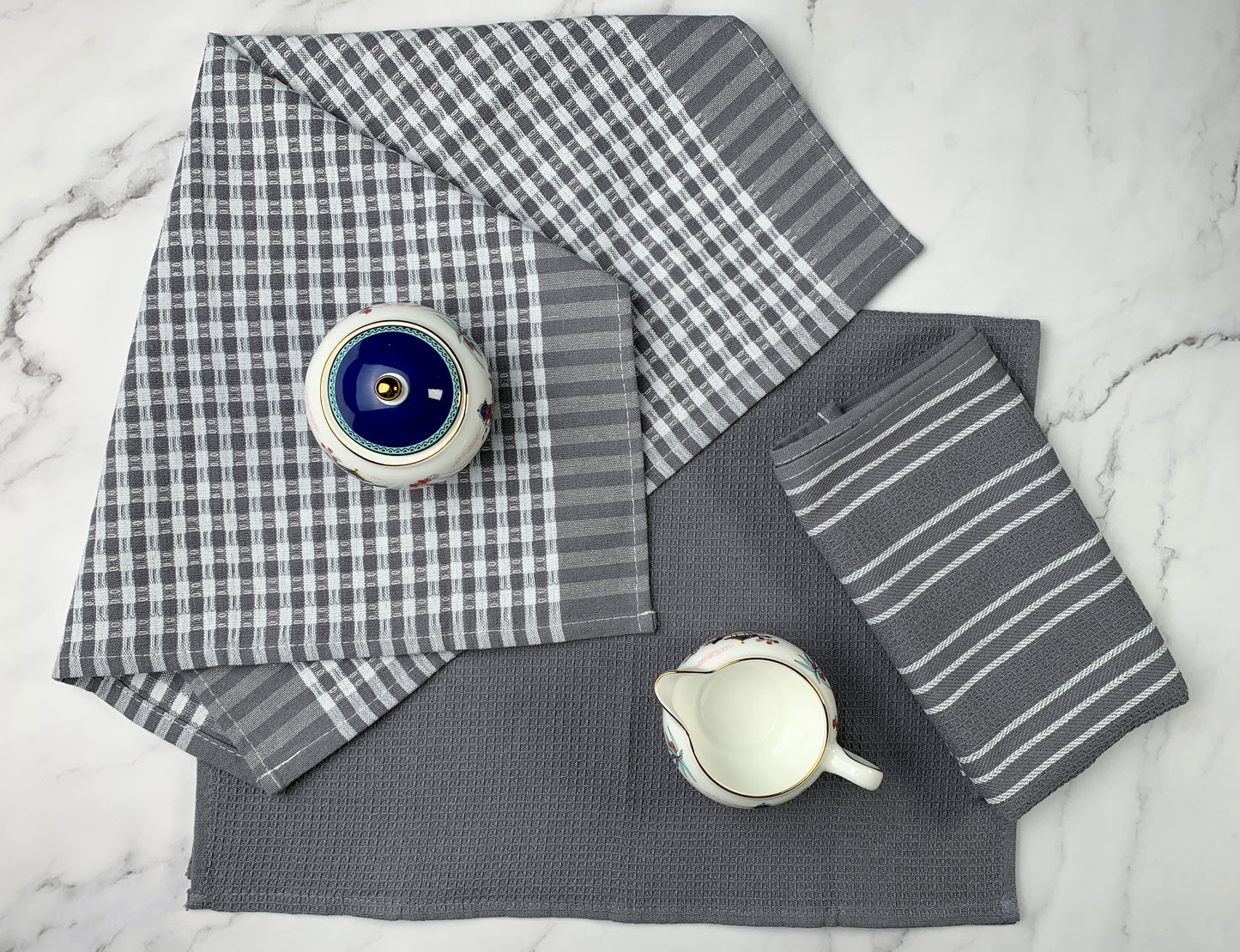 Gray Patterned Kitchen Tea Towels