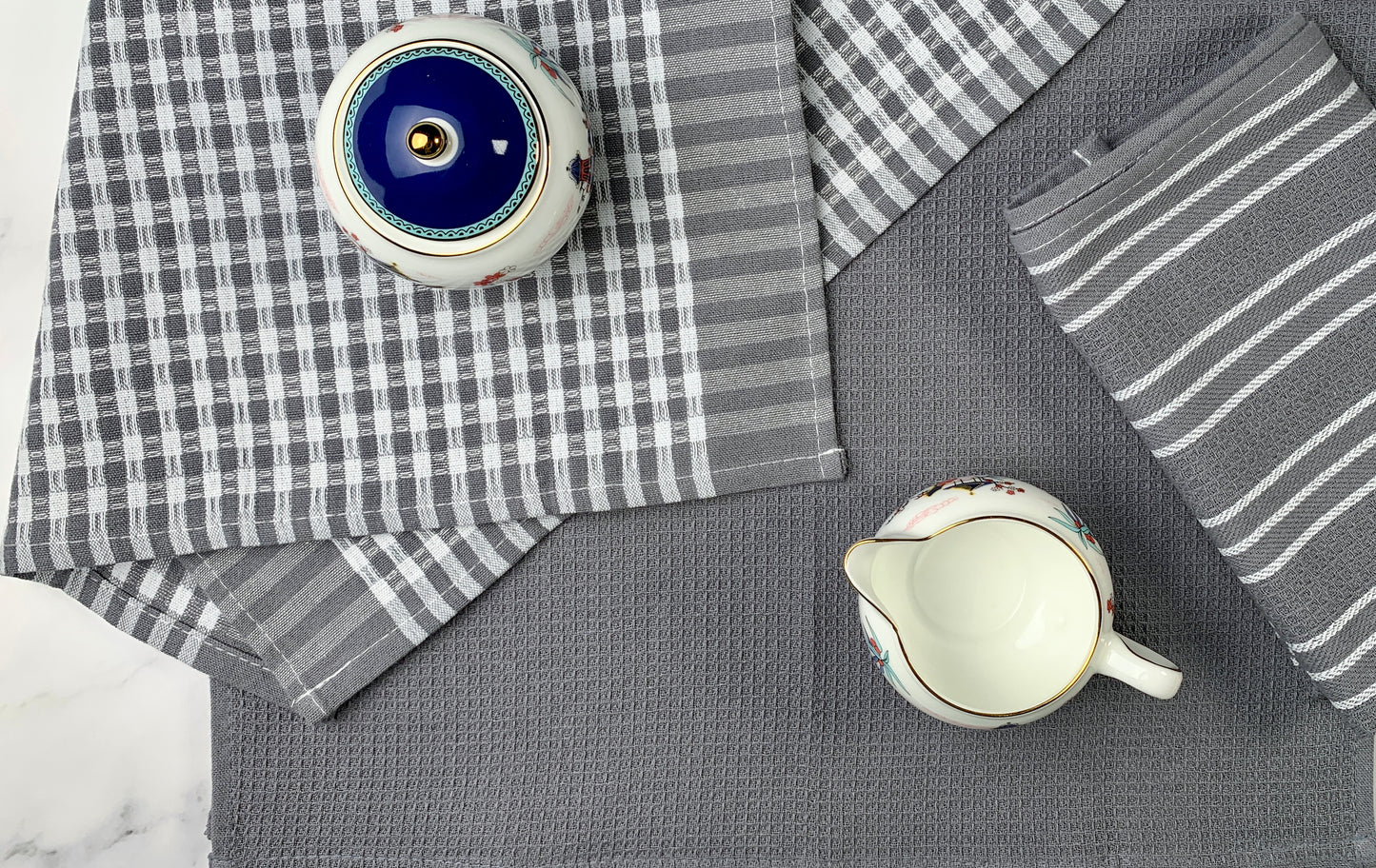 Gray Patterned Kitchen Tea Towels