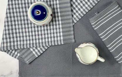 Gray Patterned Kitchen Tea Towels