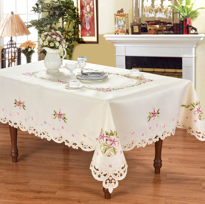 Floris Linens Marlie Kitchen Curtain and Tablecloth Set