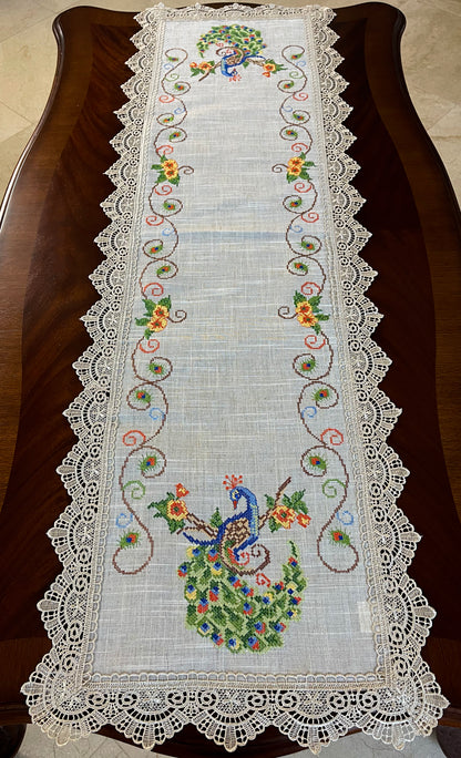 Peacock Table Runner and Placemats