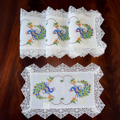 Peacock Table Runner and Placemats