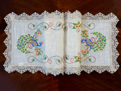 Peacock Table Runner and Placemats