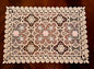 Floris Linens Doris European Lace Pattern Placemat with Pink Floral Embroidery, Beige