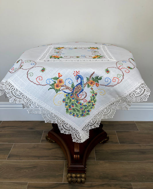 Peacock Table Topper
