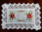 Floris Linens Molly Embroidered Rose Placemat with Intricate Lace Pattern