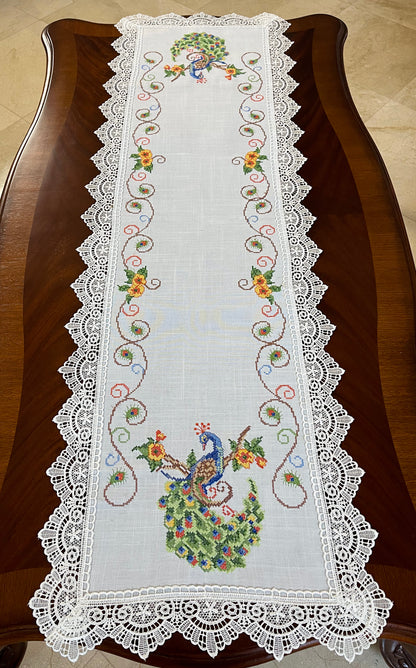 Peacock Table Runner and Placemats