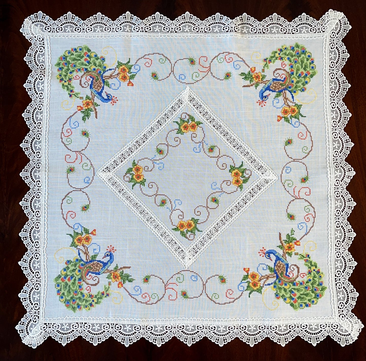 Peacock Table Topper