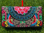 Floris Linens Embroidered Artisanal Mexican Clutch with Floral Designs