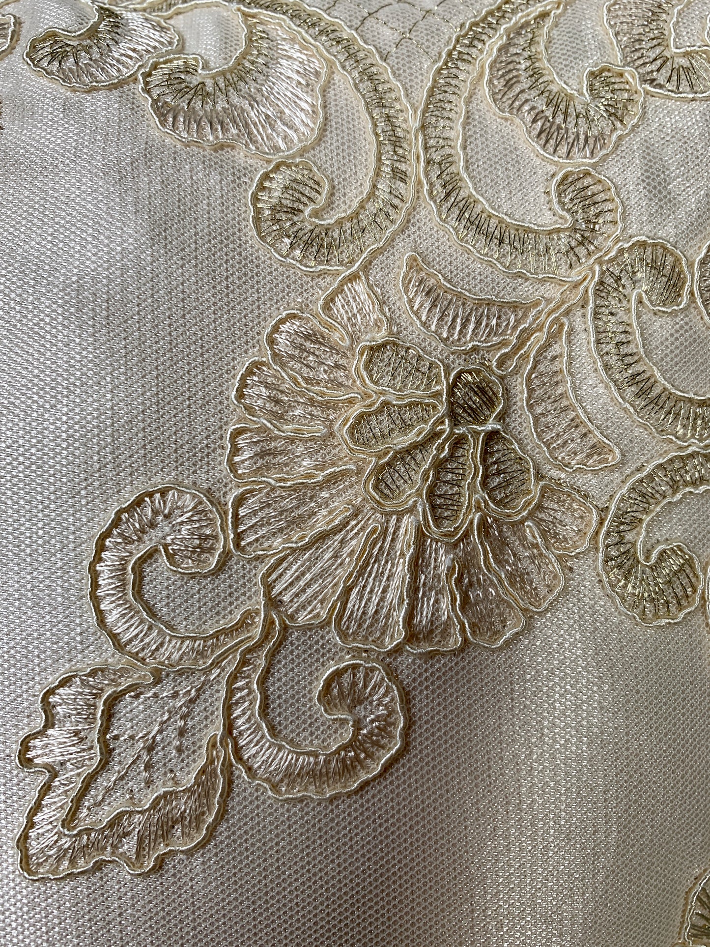 Floris Linens Etta Embroidered Decorative Pillow Cover, 15" x 15", Classic Lace Design, Beige and White