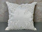 Floris Linens Etta Embroidered Decorative Pillow Cover, 15" x 15", Classic Lace Design, Beige and White