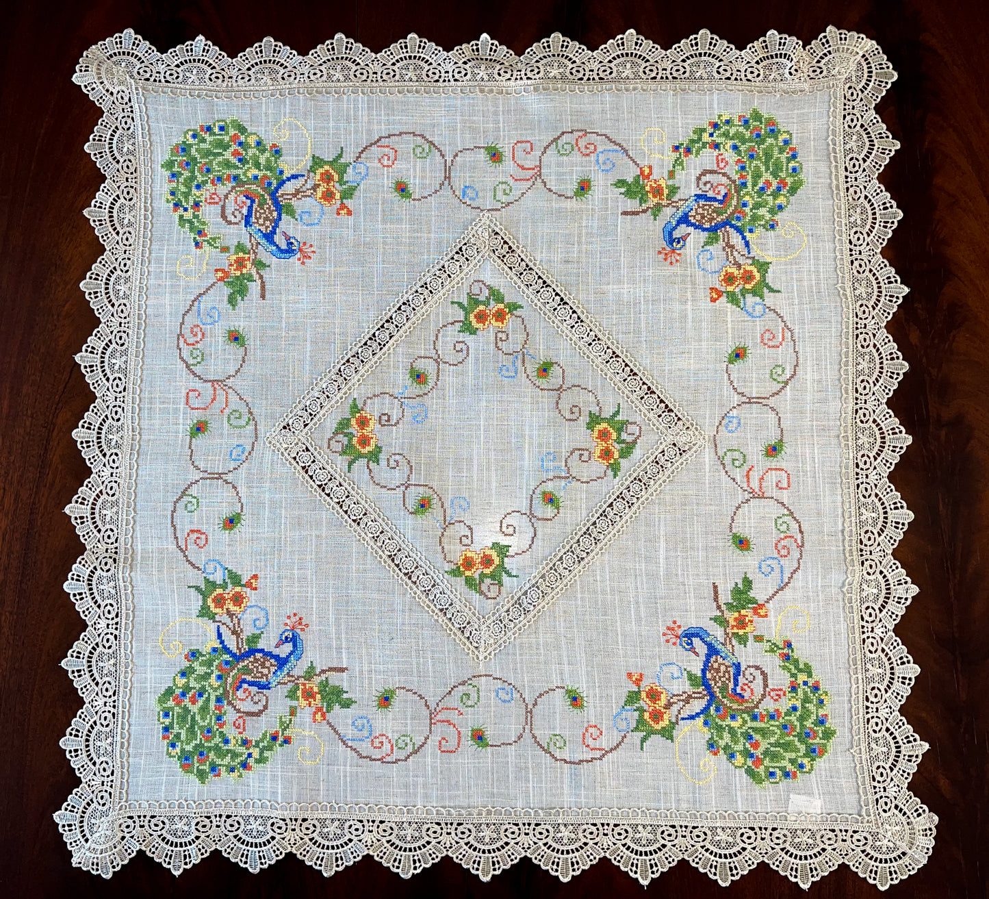 Peacock Table Topper