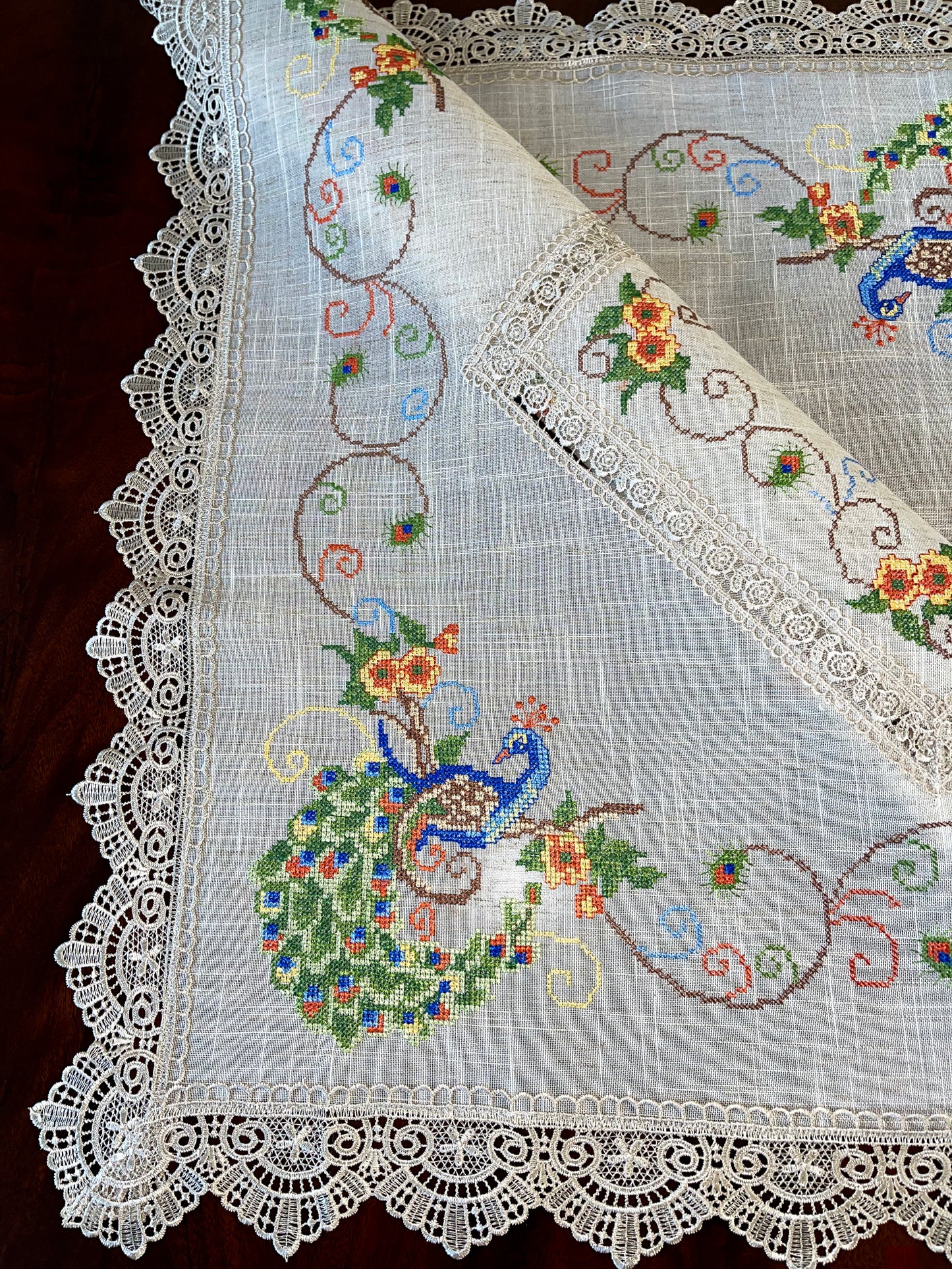 Peacock Table Topper