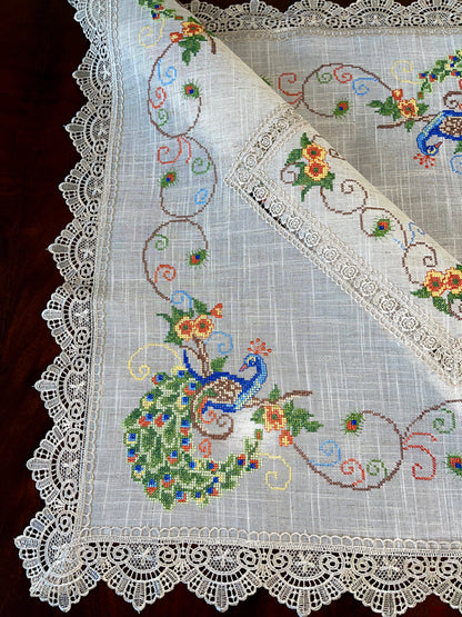 Peacock Table Topper