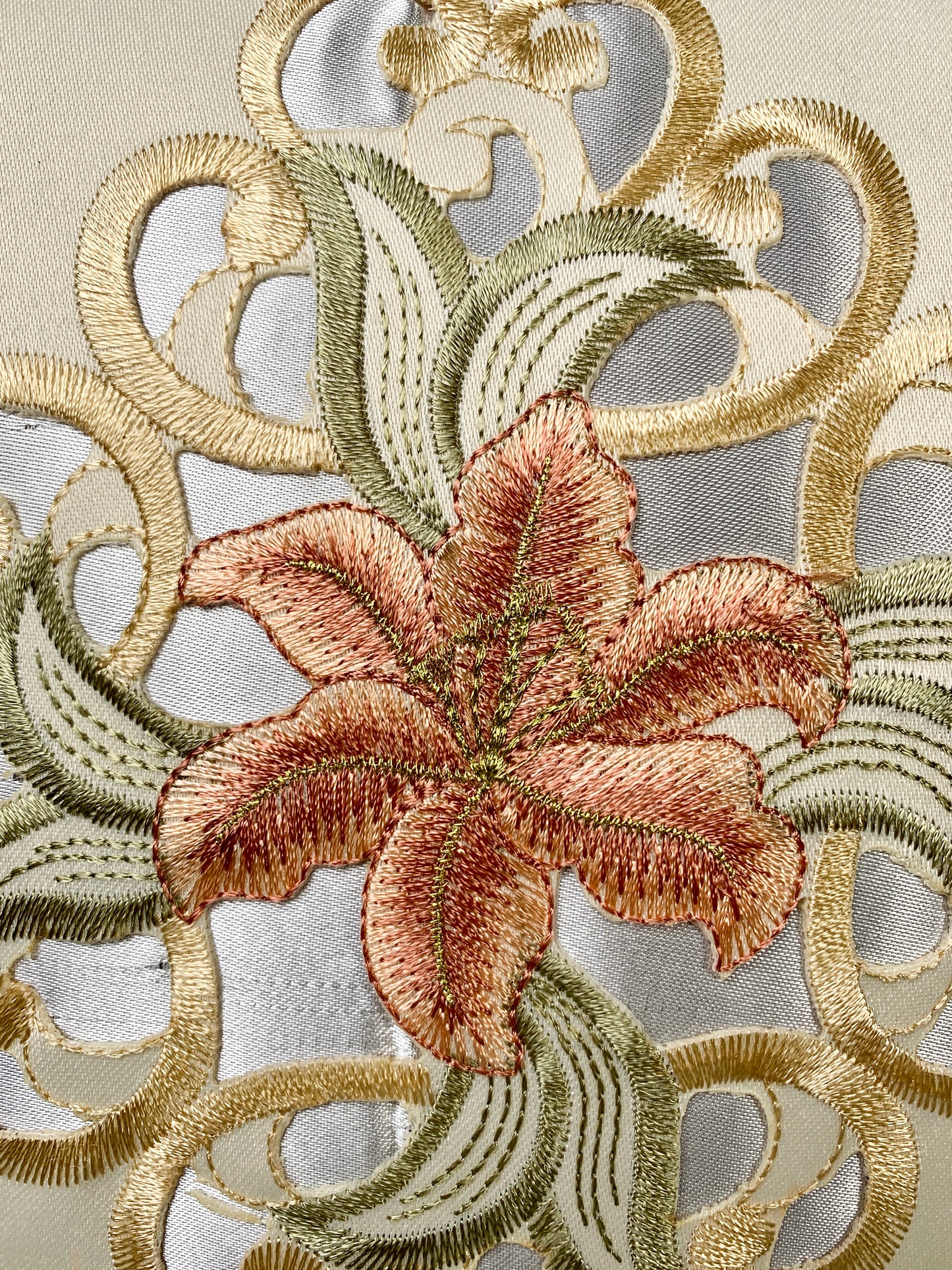 Floris Linens Sophia Embroidered Decorative Pillow Cover, 15" x 15", Flower Design, No Insert Included