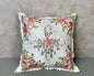 Floris Linens Sophia Embroidered Decorative Pillow Cover, 15" x 15", Flower Design, No Insert Included