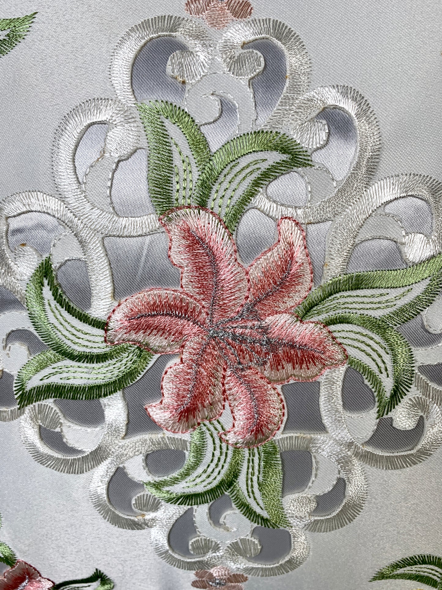 Floris Linens Sophia Embroidered Decorative Pillow Cover, 15" x 15", Flower Design, No Insert Included